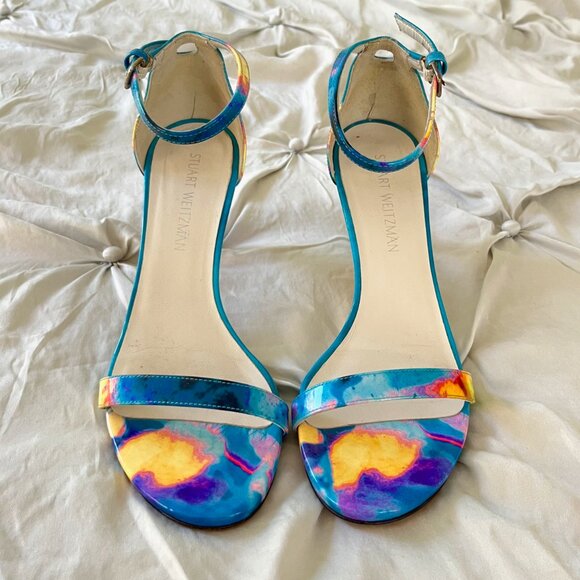 Stuart Weitzman Leather Tie Dye Heels - Picture 3 of 9
